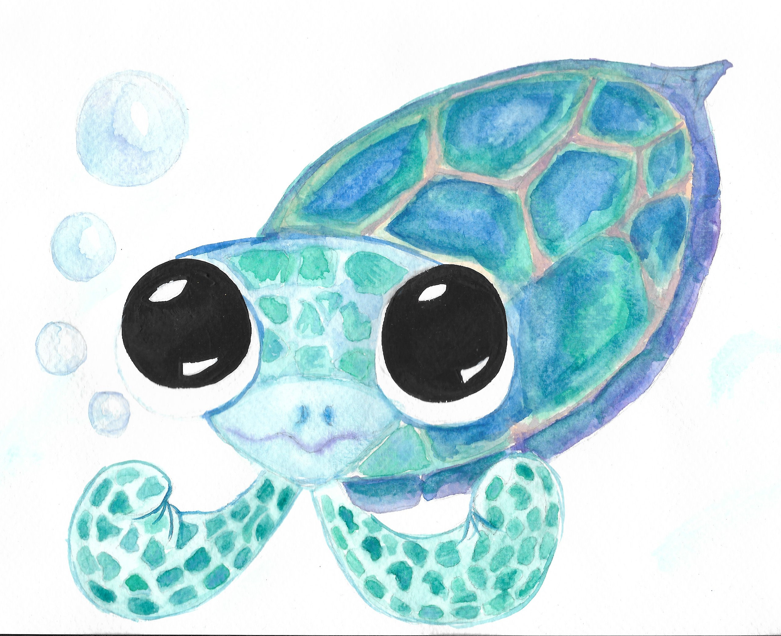 cute sea turtle watercolor